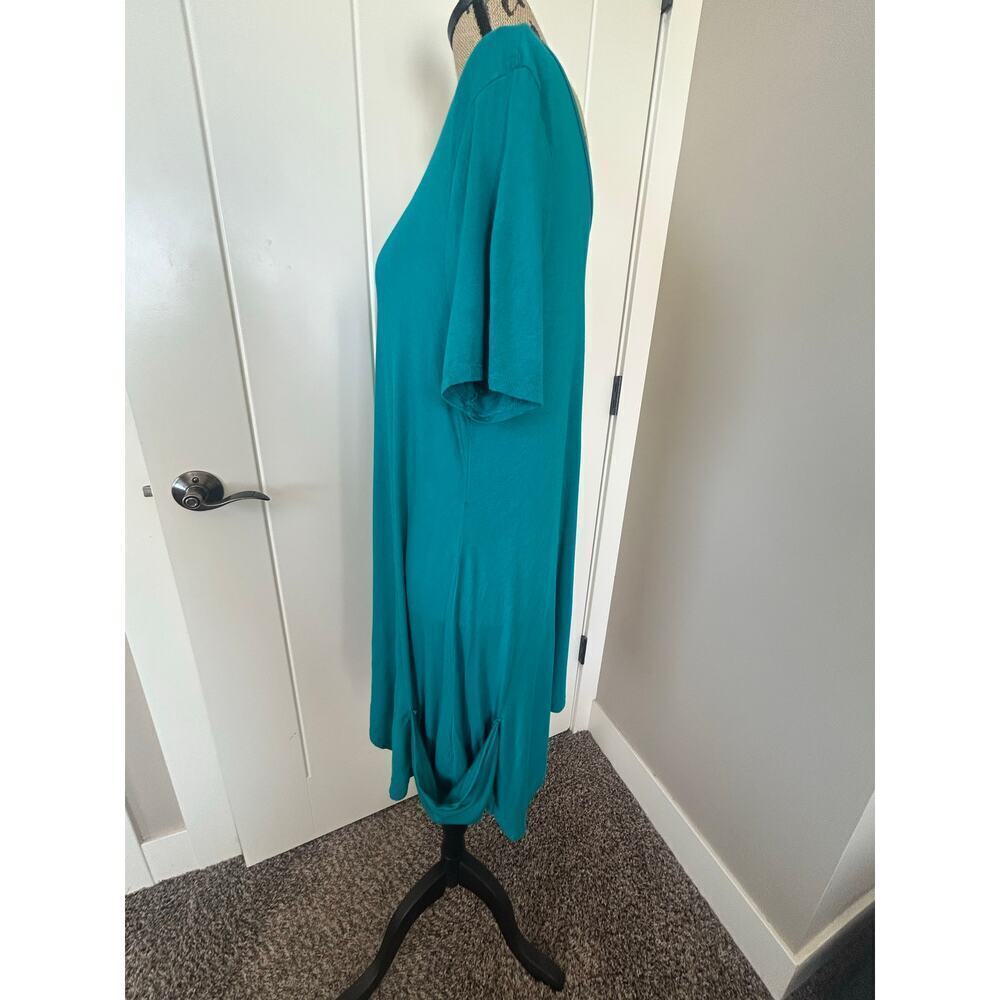 Voll Short Sleeved Side Pockets Tunic Top Teal Green Size 1X - Picture 6 of 8